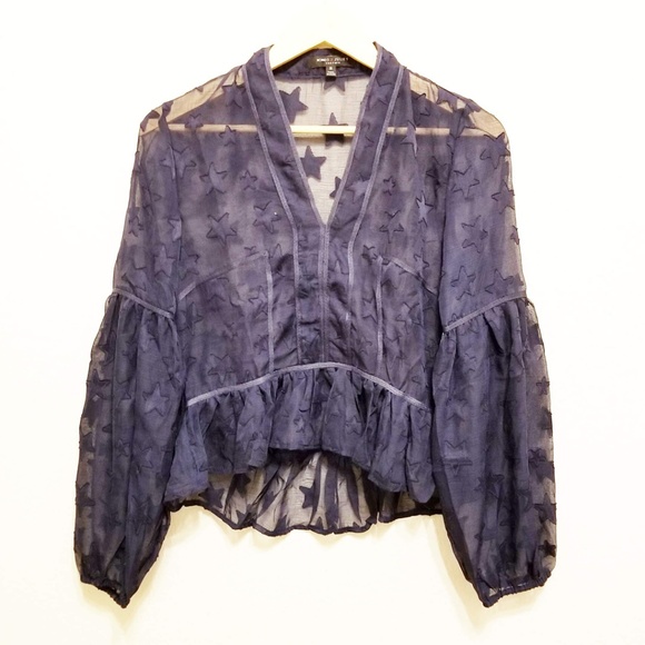 Romeo & Juliet Couture Sheer Star Top - Picture 2 of 8